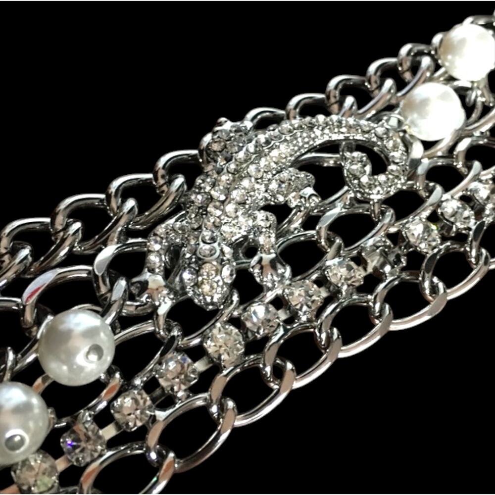 Rhinestone Lizard curb chain statement bracelet